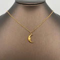 18K Gold Plated SS Crescent Moon Charm Necklace - FGS/MS