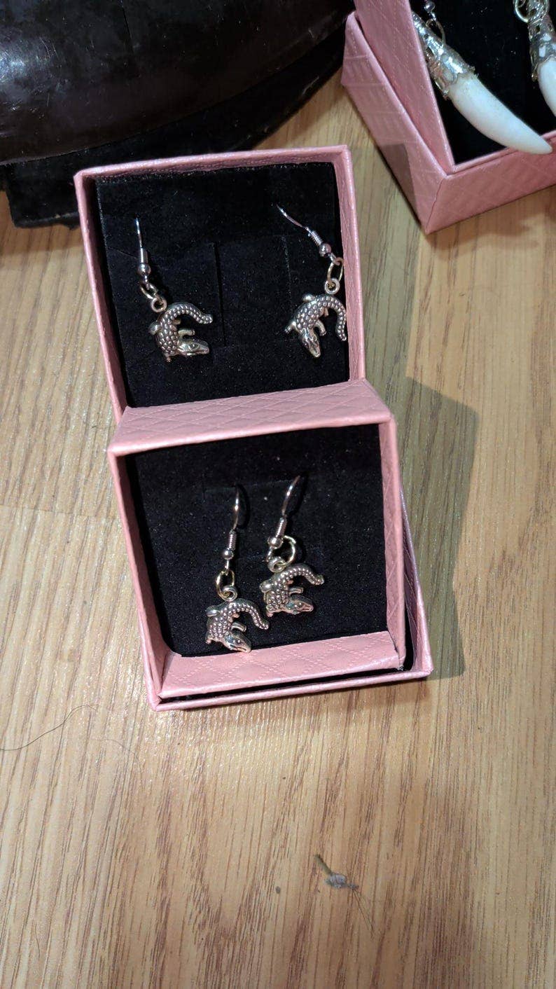 Genuine Louisiana Alligator Tooth Earrings – Handcrafted Bayou Jewelry