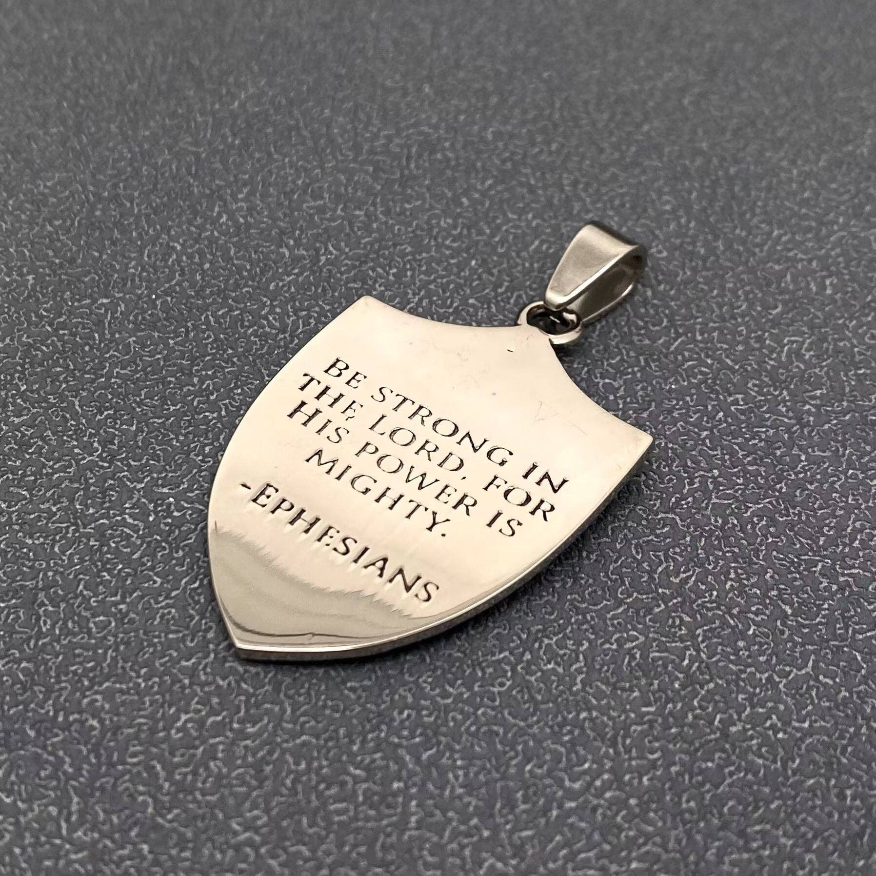Saint Michael Archangel Shield Stainless Steel Pendant - MJ/MNP