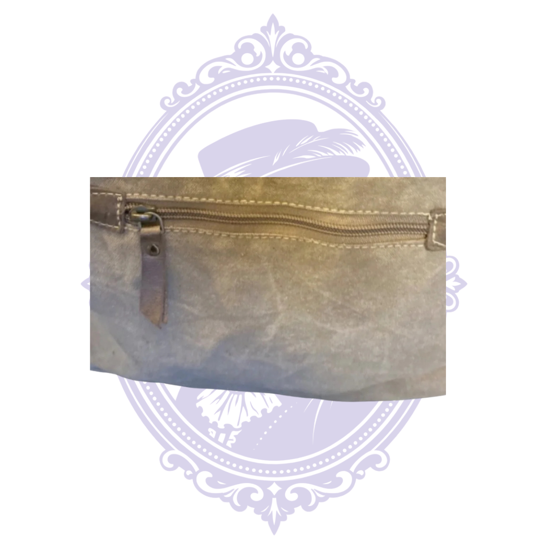 Myra Bag JFK Travel Print Canvas Tote – Tan & Gray NWT