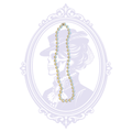 18-inch ivory faux pearl necklace shown full length with round imitation pearls and classic princess-length design.
