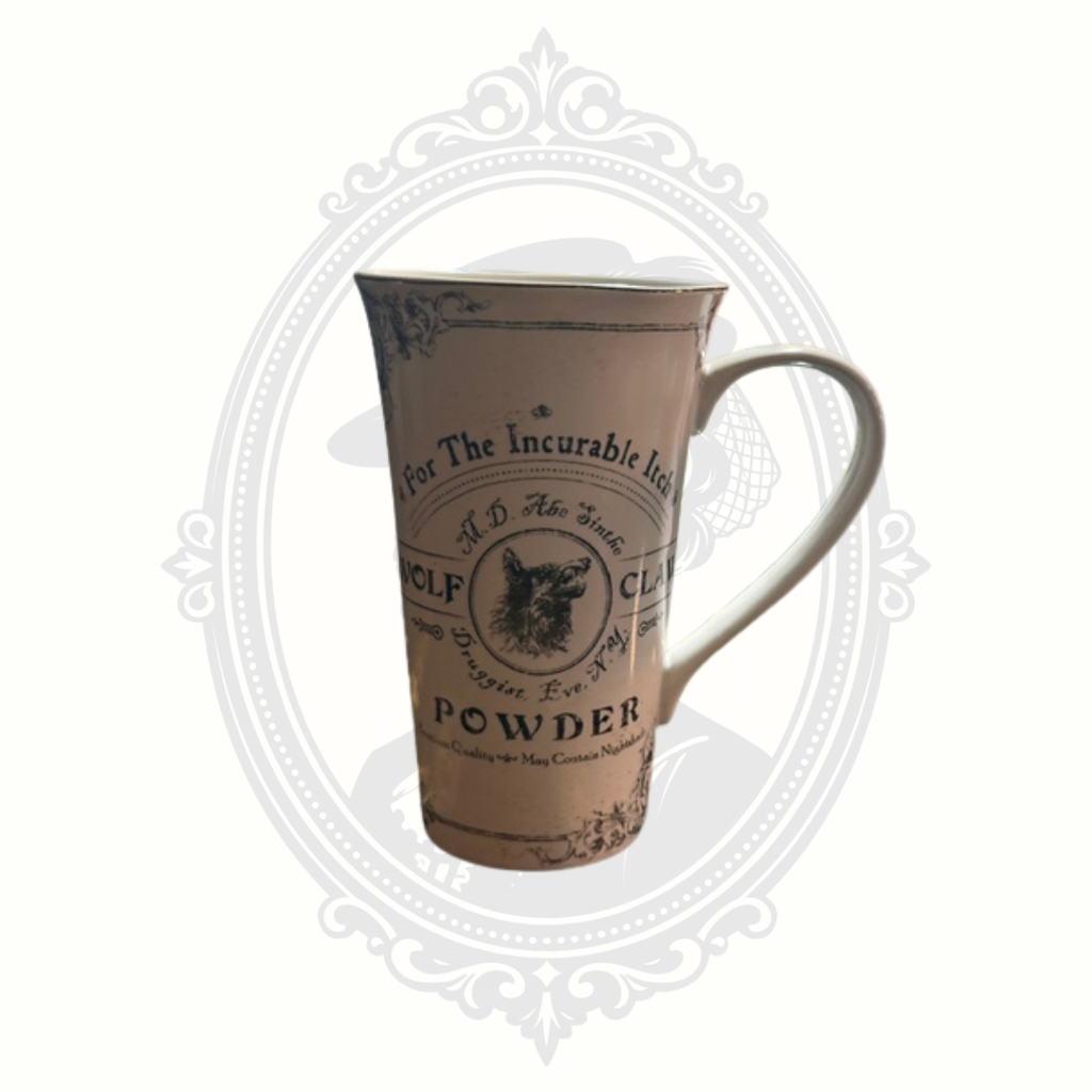 222 Fifth Hallow Apothecary Wolf Claw Powder Porcelain Latte Mug