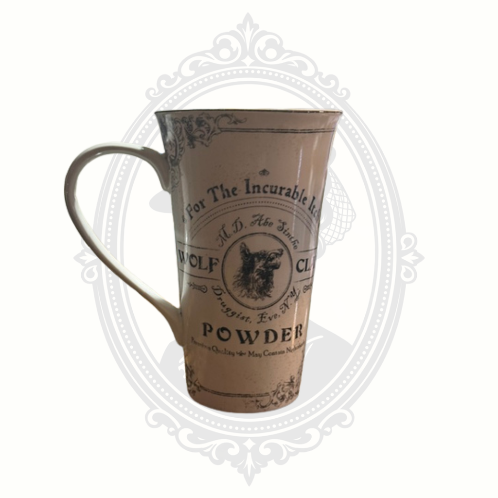 222 Fifth Hallow Apothecary Wolf Claw Powder Porcelain Latte Mug