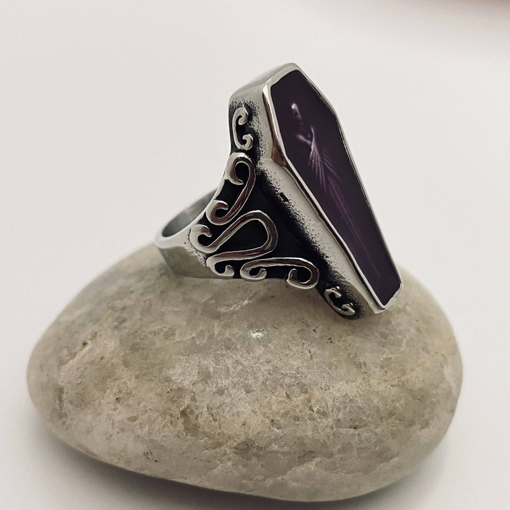 Skull Series Zombie Coffin Stainless Steel Ring Gift