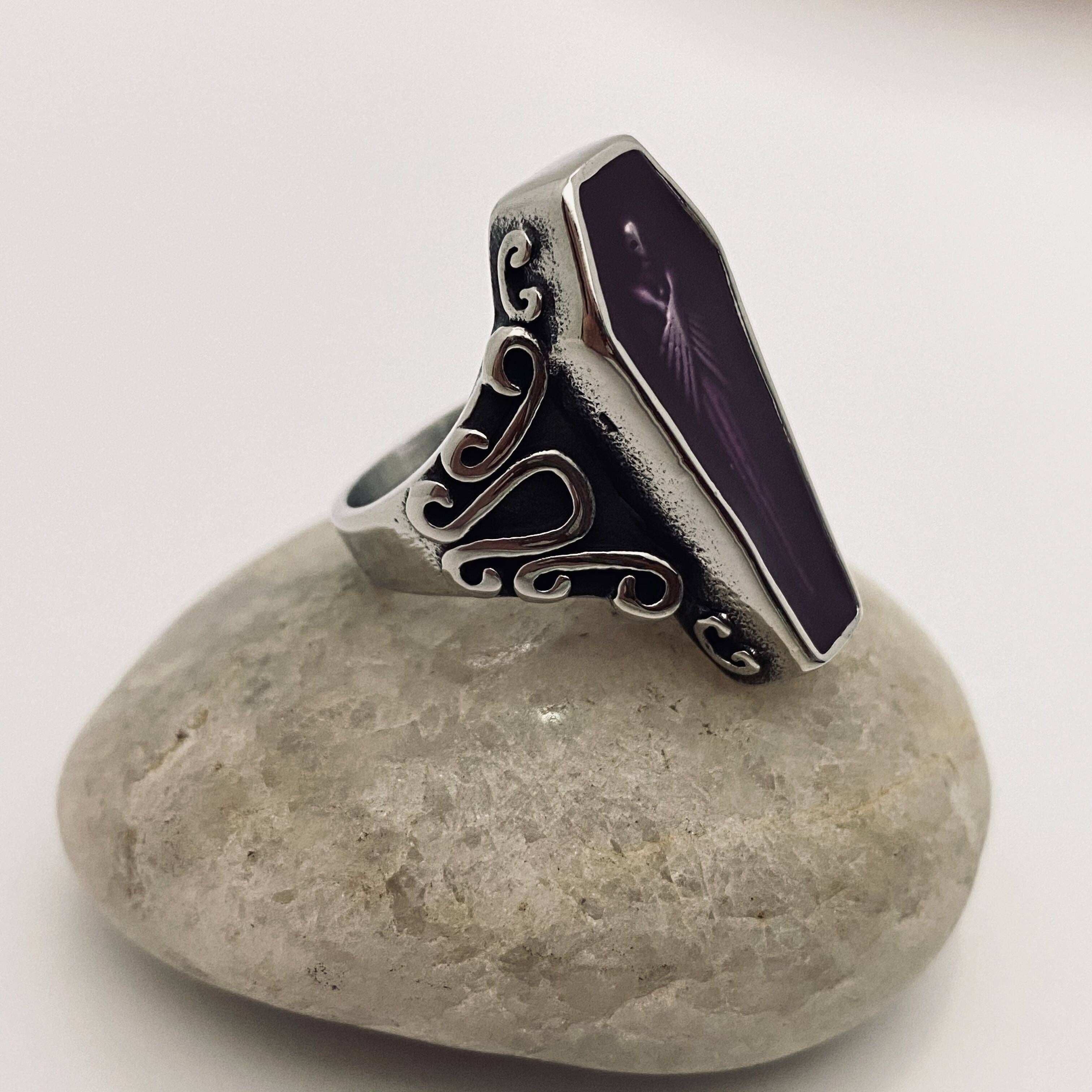 Skull Series Zombie Coffin Stainless Steel Ring Gift