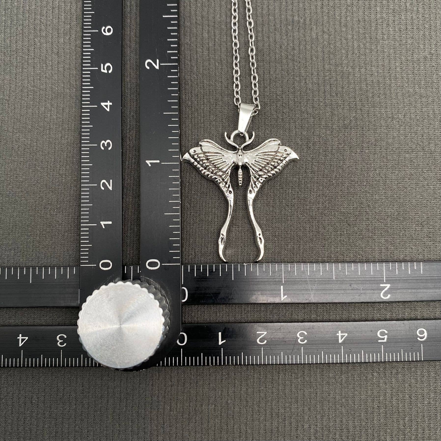 Silver Tone Alloy Moth Necklace - GT