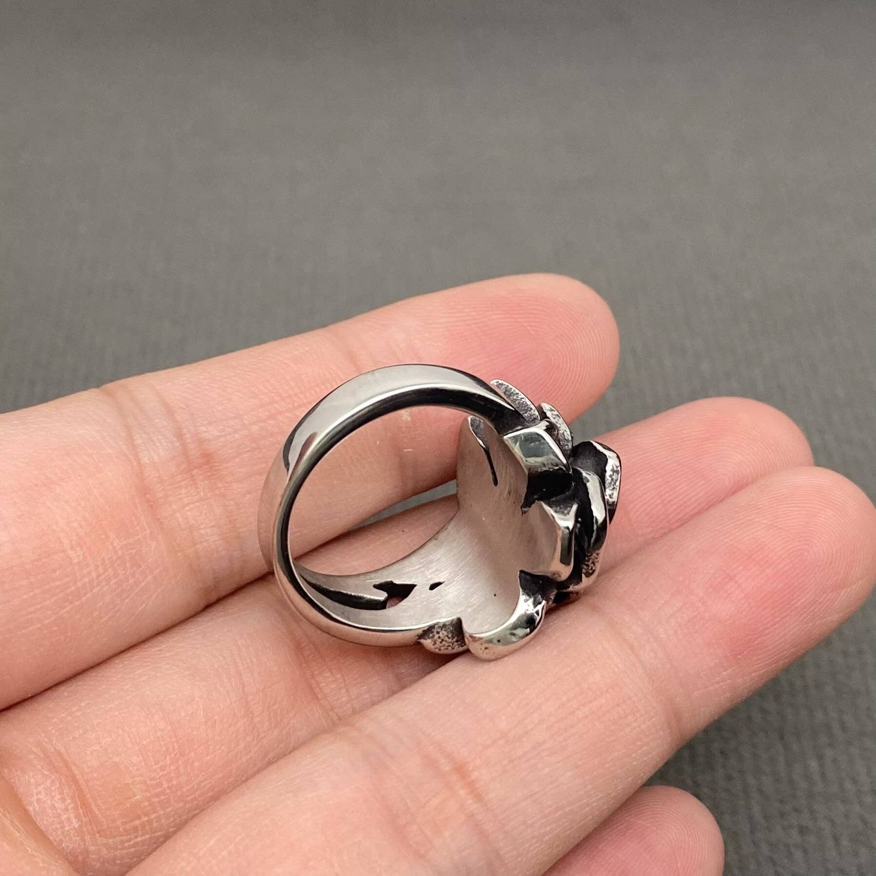 Unisex Camellia Flower Stainless Steel Ring - MJ/MR