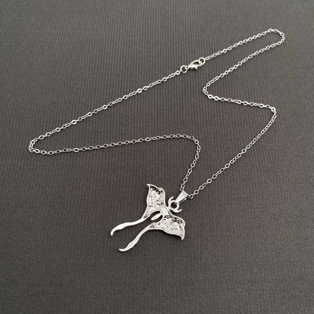 Silver Tone Alloy Moth Necklace - GT