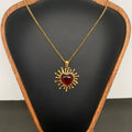 Red Heart 18K Gold Plated Stainless Steel Necklace - FGS
