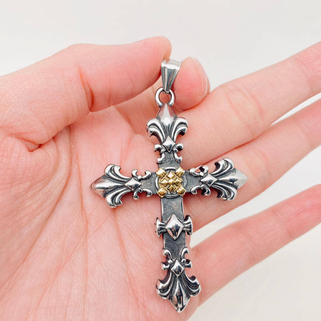 Stainless Steel Crocore Cross Charm  Necklace - MJ/MNP