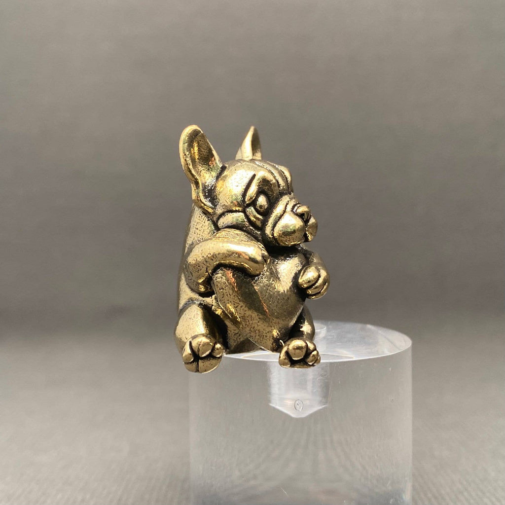 Brass Heart Bulldog Crafts Decoration Desktop Ornaments
