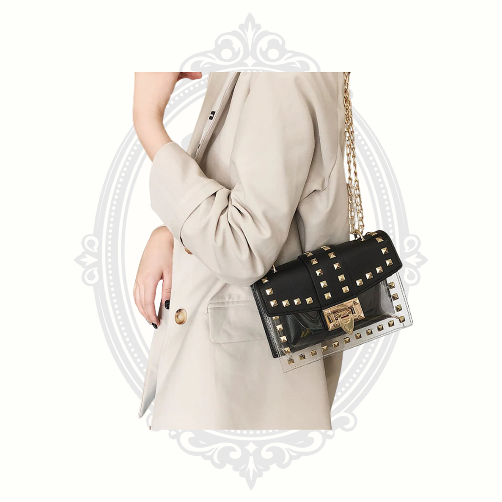 Claudia G Betty Clear Studded Shoulder Bag 4 Colors | Stadium Approved Crossbody