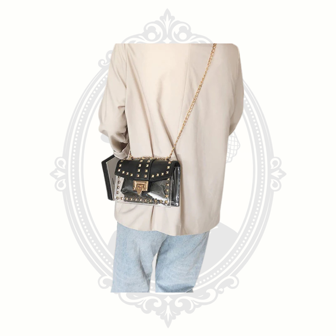 Claudia G Betty Clear Studded Shoulder Bag 4 Colors | Stadium Approved Crossbody