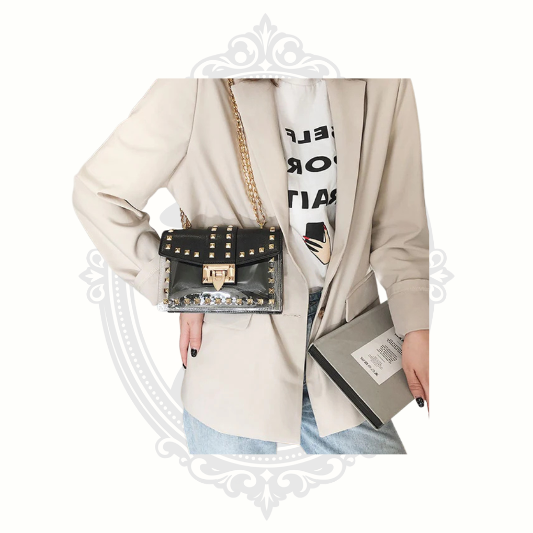 Claudia G Betty Clear Studded Shoulder Bag 4 Colors | Stadium Approved Crossbody