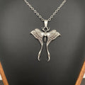 Silver Tone Alloy Moth Necklace - GT