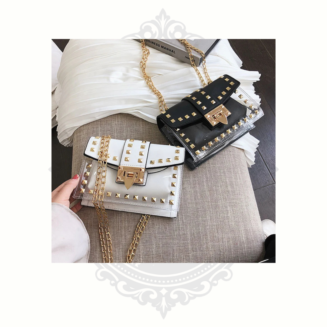 Claudia G Betty Clear Studded Shoulder Bag 4 Colors | Stadium Approved Crossbody