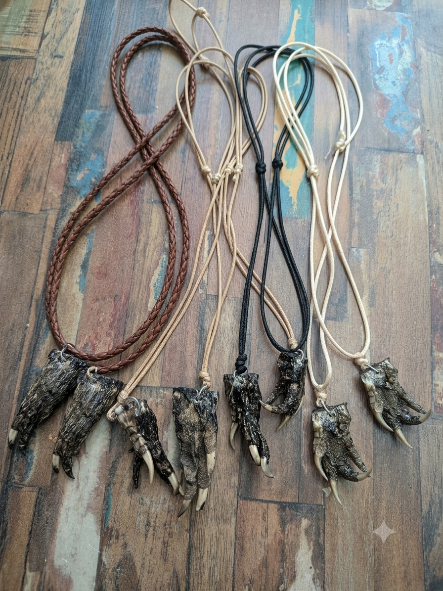 Genuine Louisiana Alligator Paw Necklace – Handcrafted Bayou Oddity Jewelry