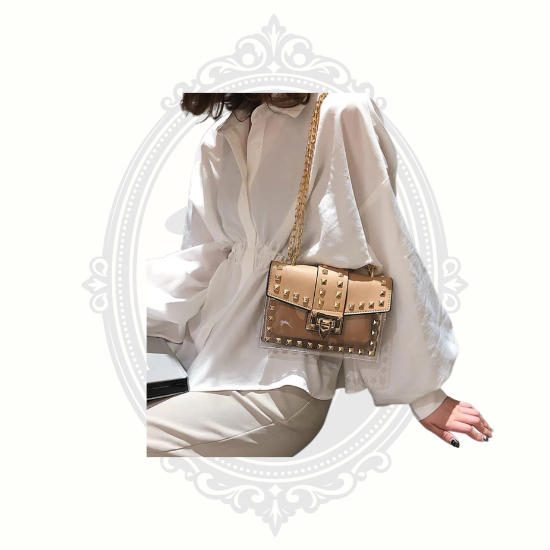 Claudia G Betty Clear Studded Shoulder Bag 4 Colors | Stadium Approved Crossbody