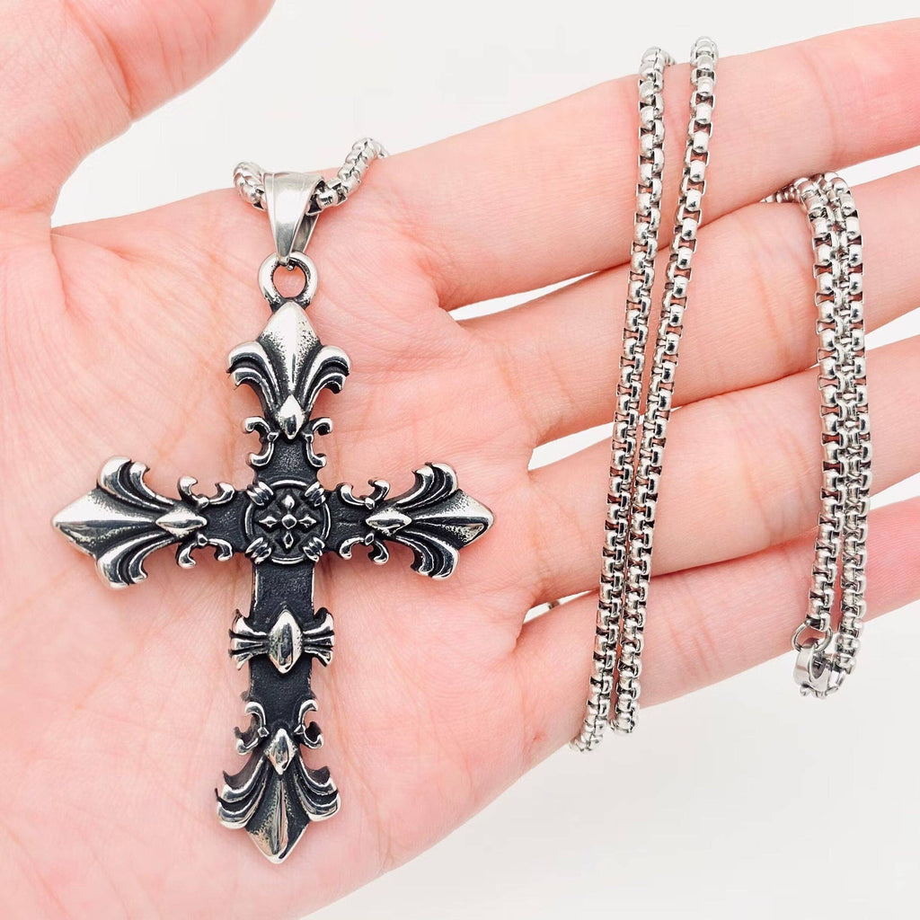 Stainless Steel Crocore Cross Charm  Necklace - MJ/MNP