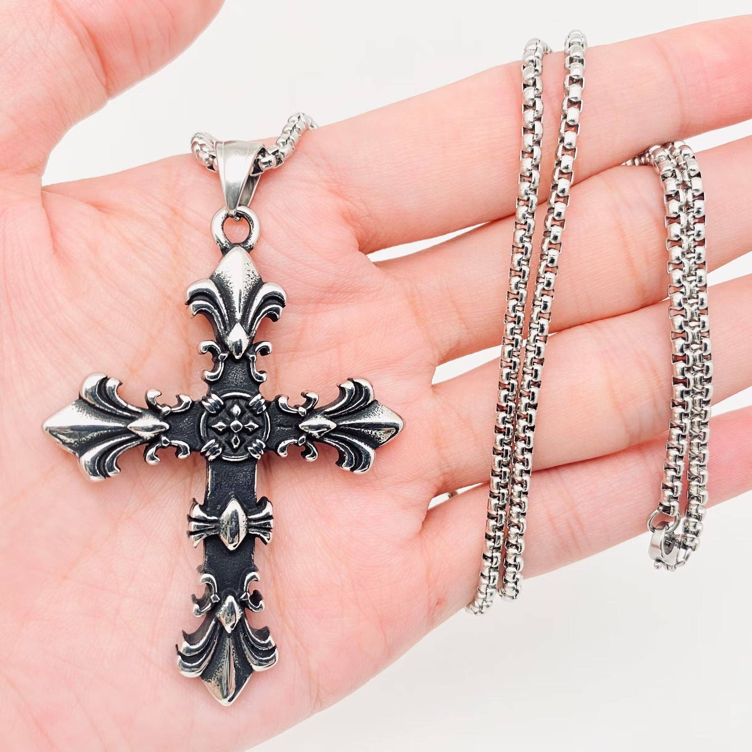 Stainless Steel Crocore Cross Charm  Necklace - MJ/MNP