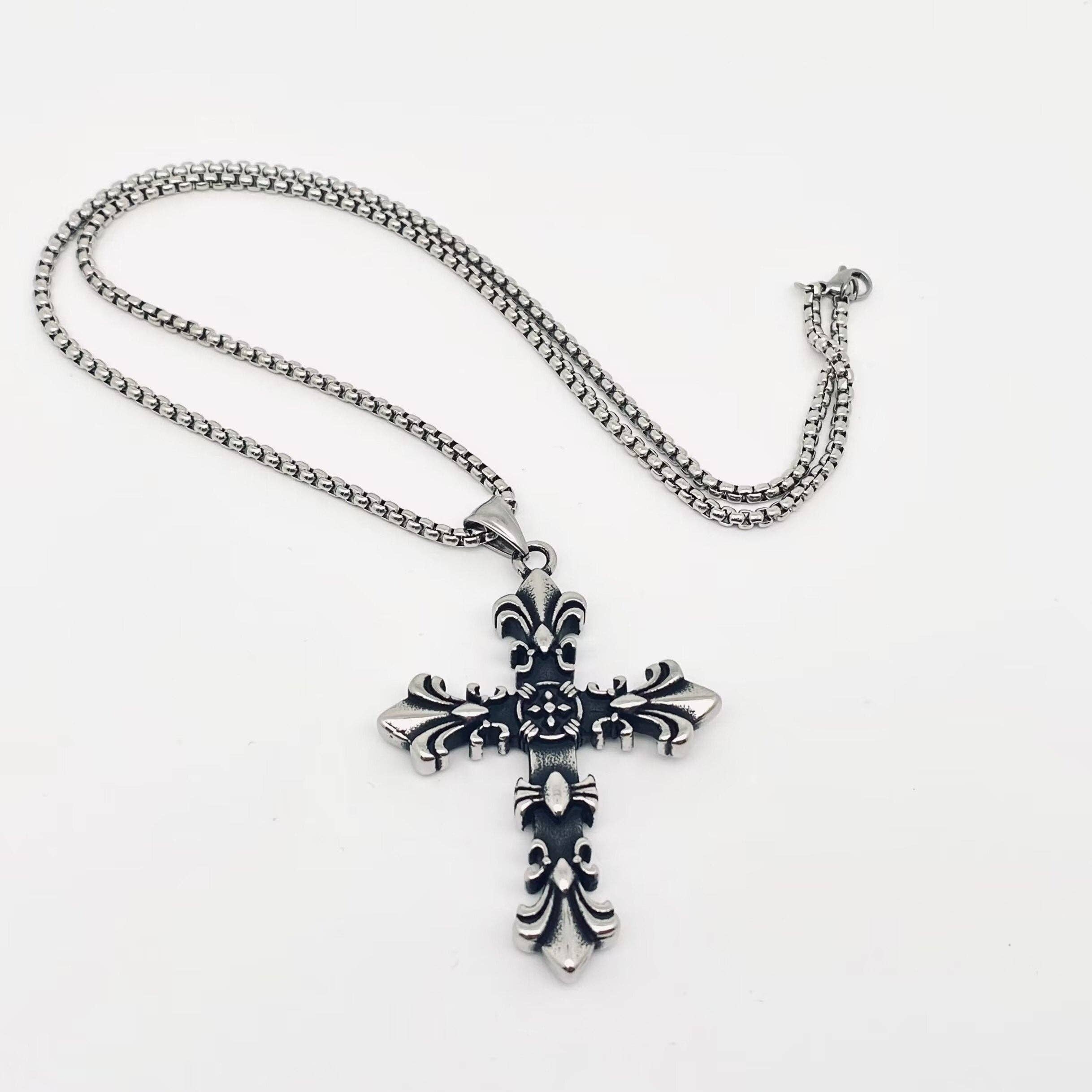 Stainless Steel Crocore Cross Charm  Necklace - MJ/MNP