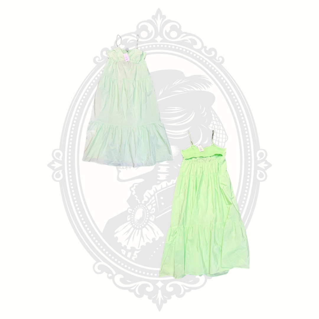 A New Day Lime Green Tiered Maxi Dress with Pockets | NWT | XL