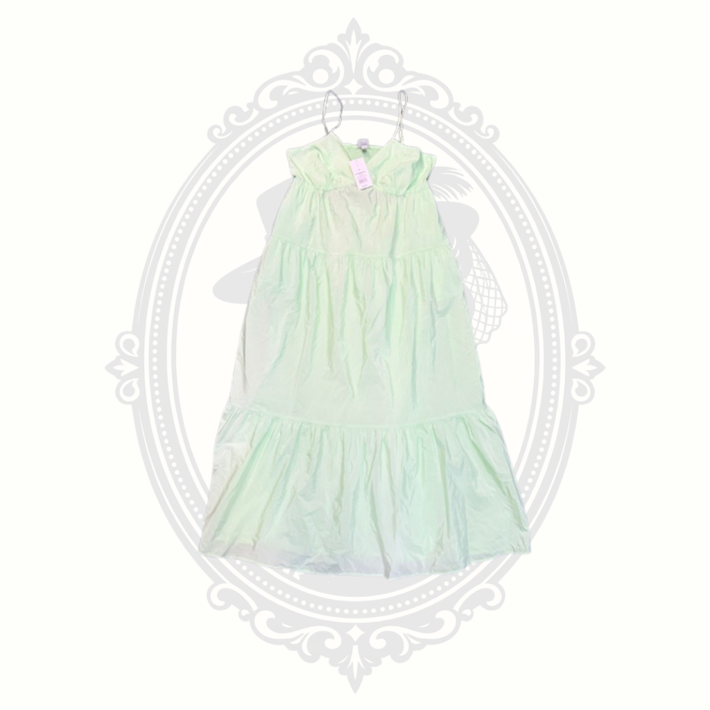 A New Day Lime Green Tiered Maxi Dress with Pockets | NWT | XL
