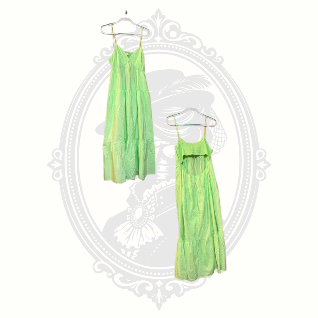 A New Day Lime Green Tiered Maxi Dress with Pockets | NWT | XL