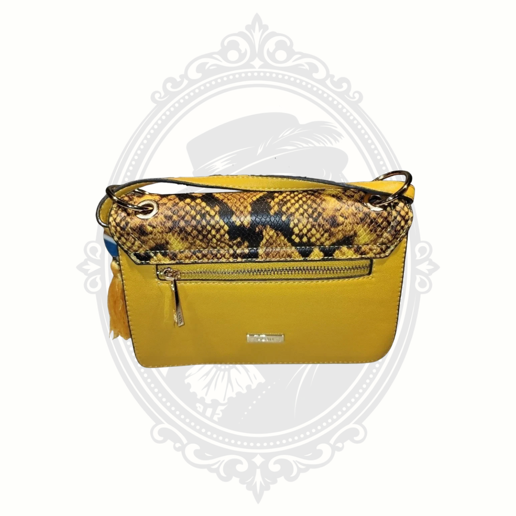 ALDO Nillio Shoulder Bag – Mustard Yellow Snakeskin-Effect Crossbody – New with Tags
