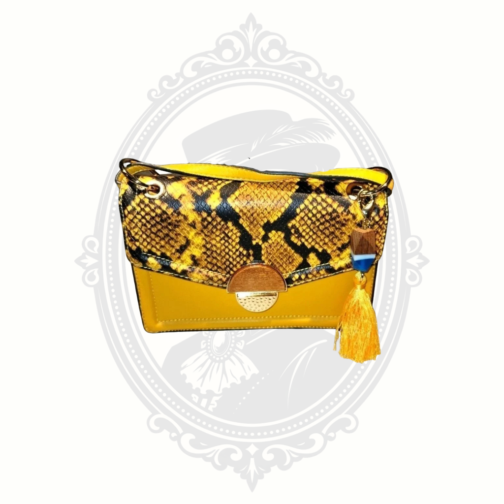 ALDO Nillio Shoulder Bag – Mustard Yellow Snakeskin-Effect Crossbody – New with Tags