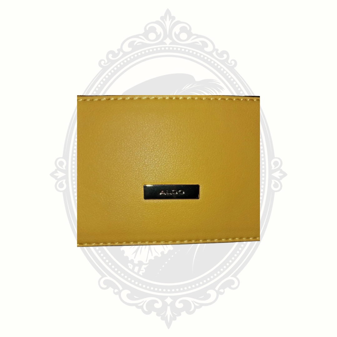 ALDO Nillio Shoulder Bag – Mustard Yellow Snakeskin-Effect Crossbody – New with Tags