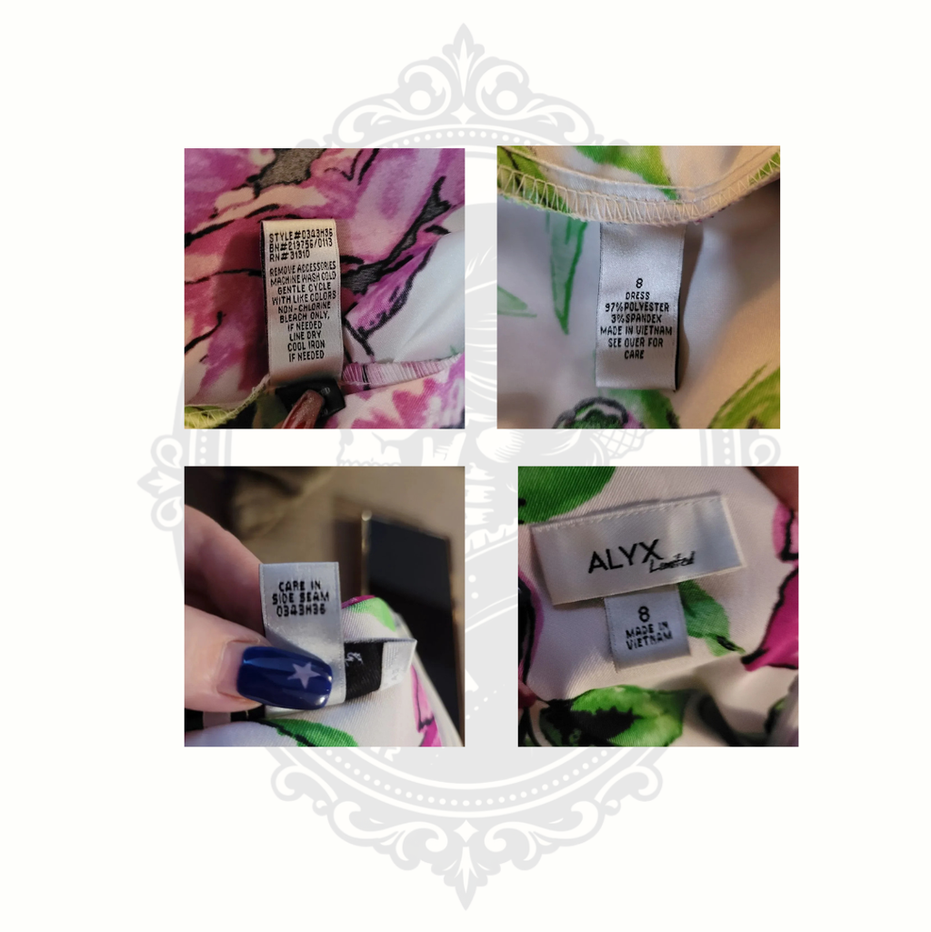 ALYX Limited Pink Floral Fit & Flare Dress Size 8