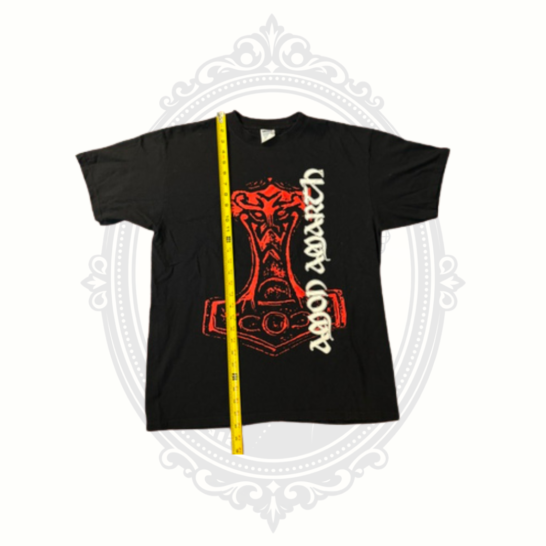 Amon Amarth Thor's Hammer Mjölnir Band T-Shirt Black Anvil Size L 100% Cotton