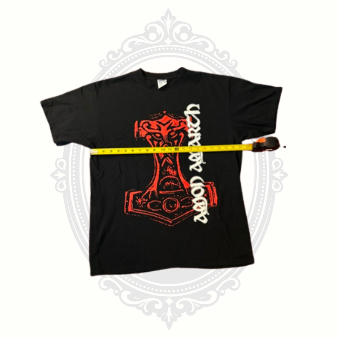 Amon Amarth Thor's Hammer Mjölnir Band T-Shirt Black Anvil Size L 100% Cotton