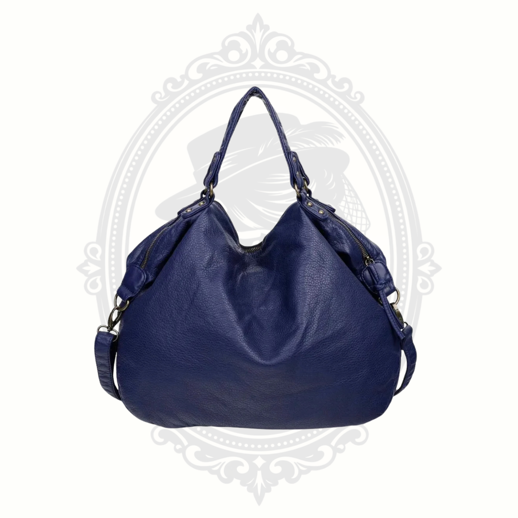 Ampere Laurel Satchel Navy Blue Vegan Leather Handbag NWT