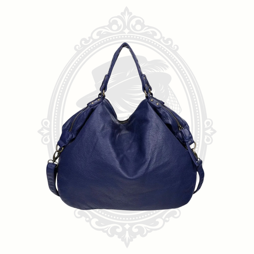 Ampere Laurel Satchel Navy Blue Vegan Leather Handbag NWT