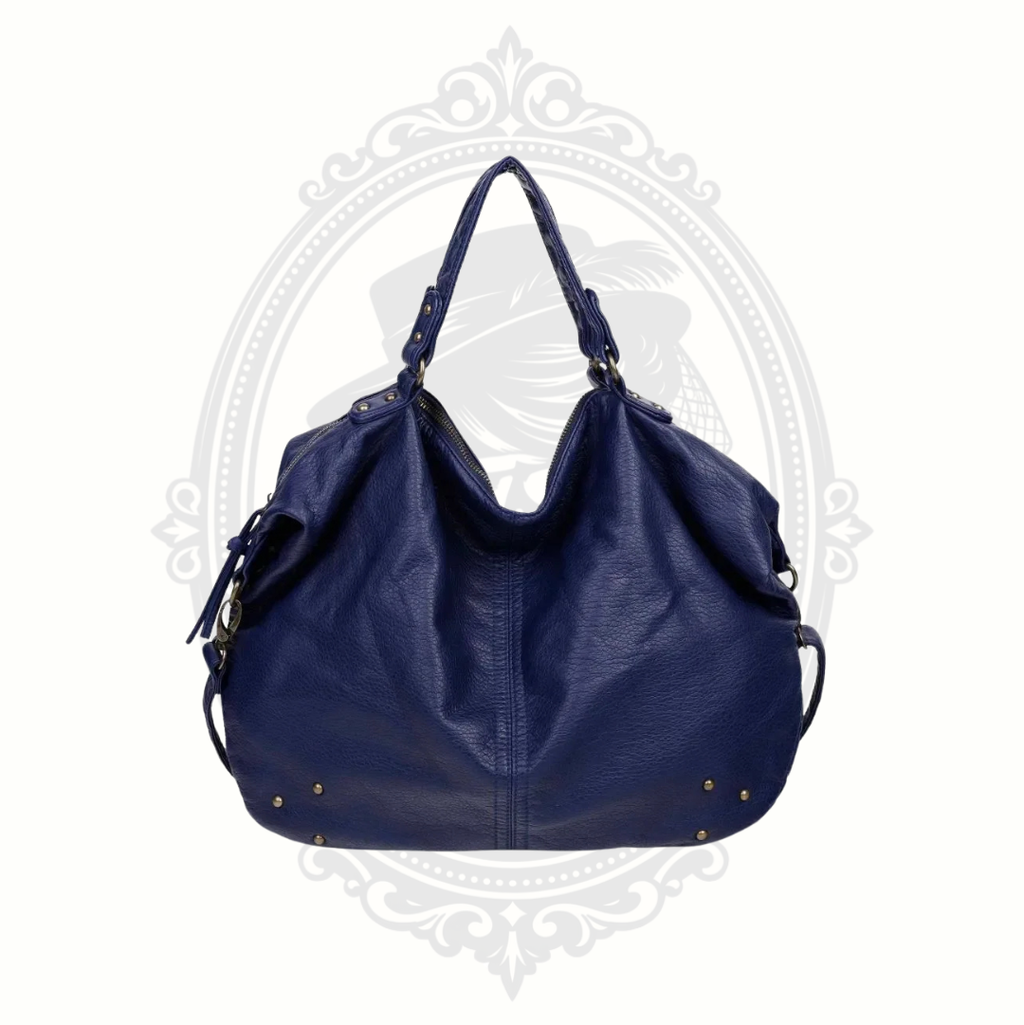 Ampere Laurel Satchel Navy Blue Vegan Leather Handbag NWT