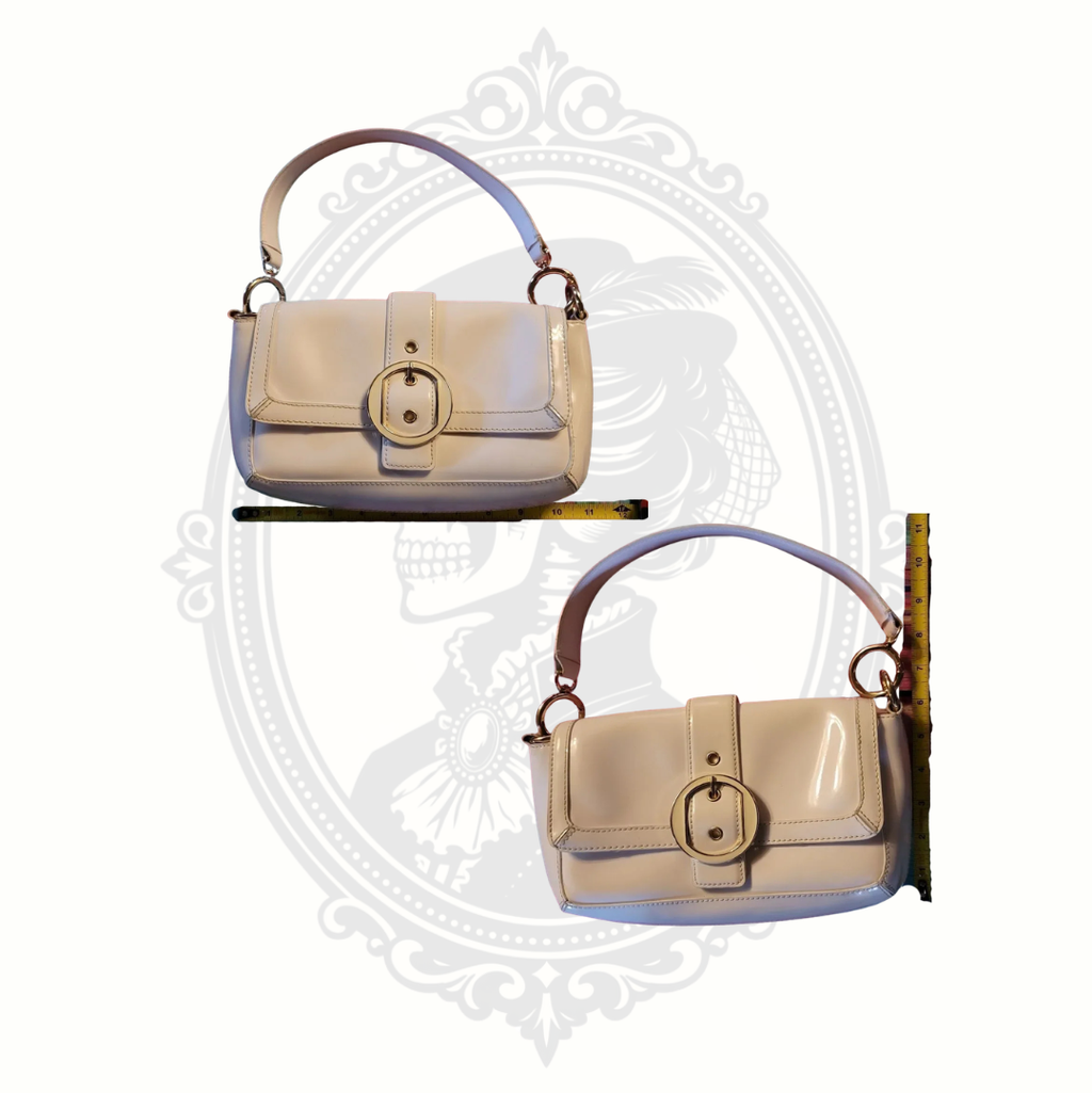 Ann Taylor Ivory Patent Leather Shoulder Bag