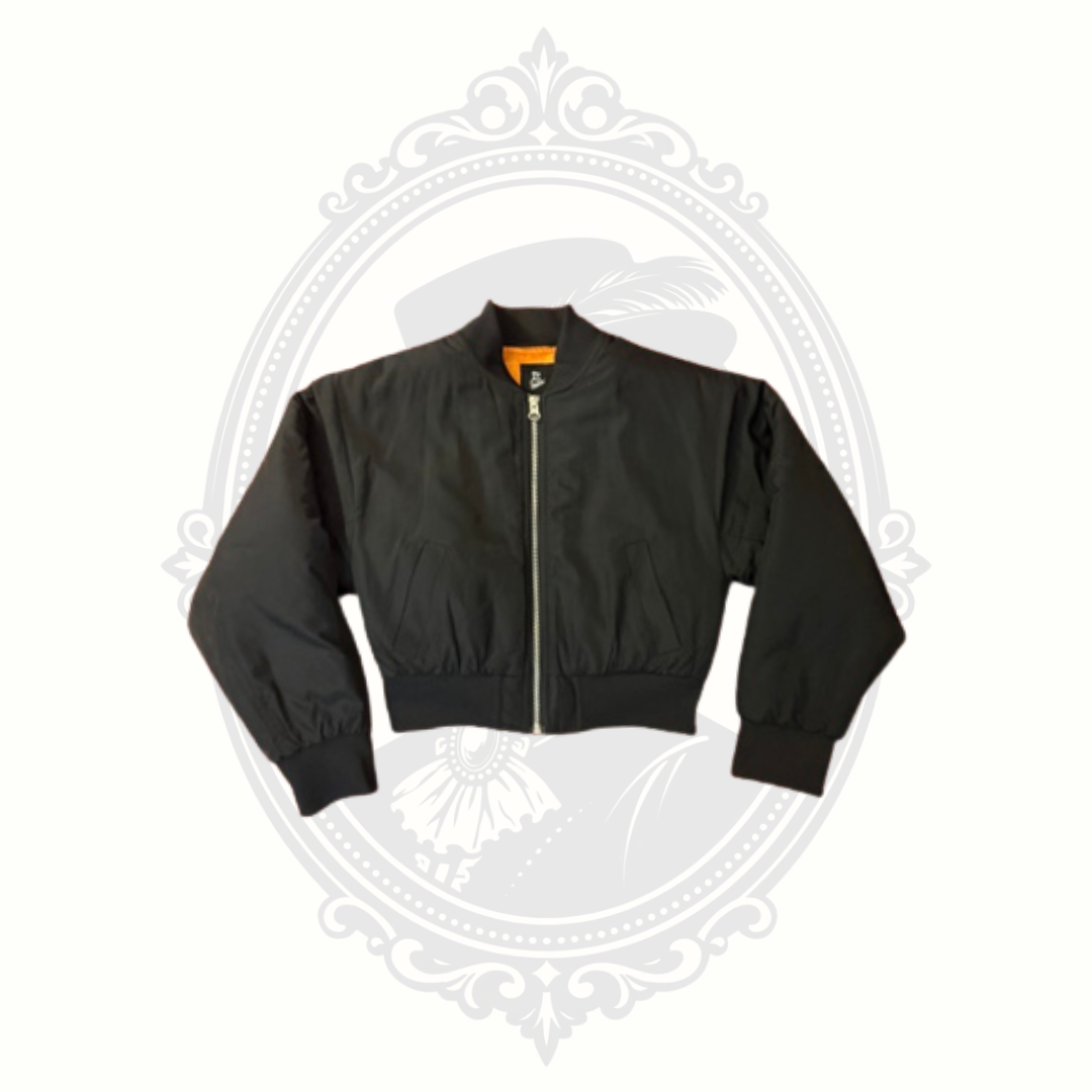 Art Class Kids Black Bomber Jacket Size M (8) NWOT Black with Orange Lining