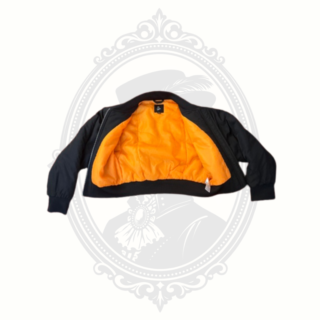 Art Class Kids Black Bomber Jacket Size M (8) NWOT Black with Orange Lining