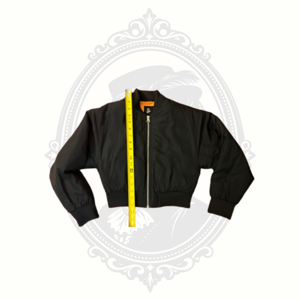 Art Class Kids Black Bomber Jacket Size M (8) NWOT Black with Orange Lining