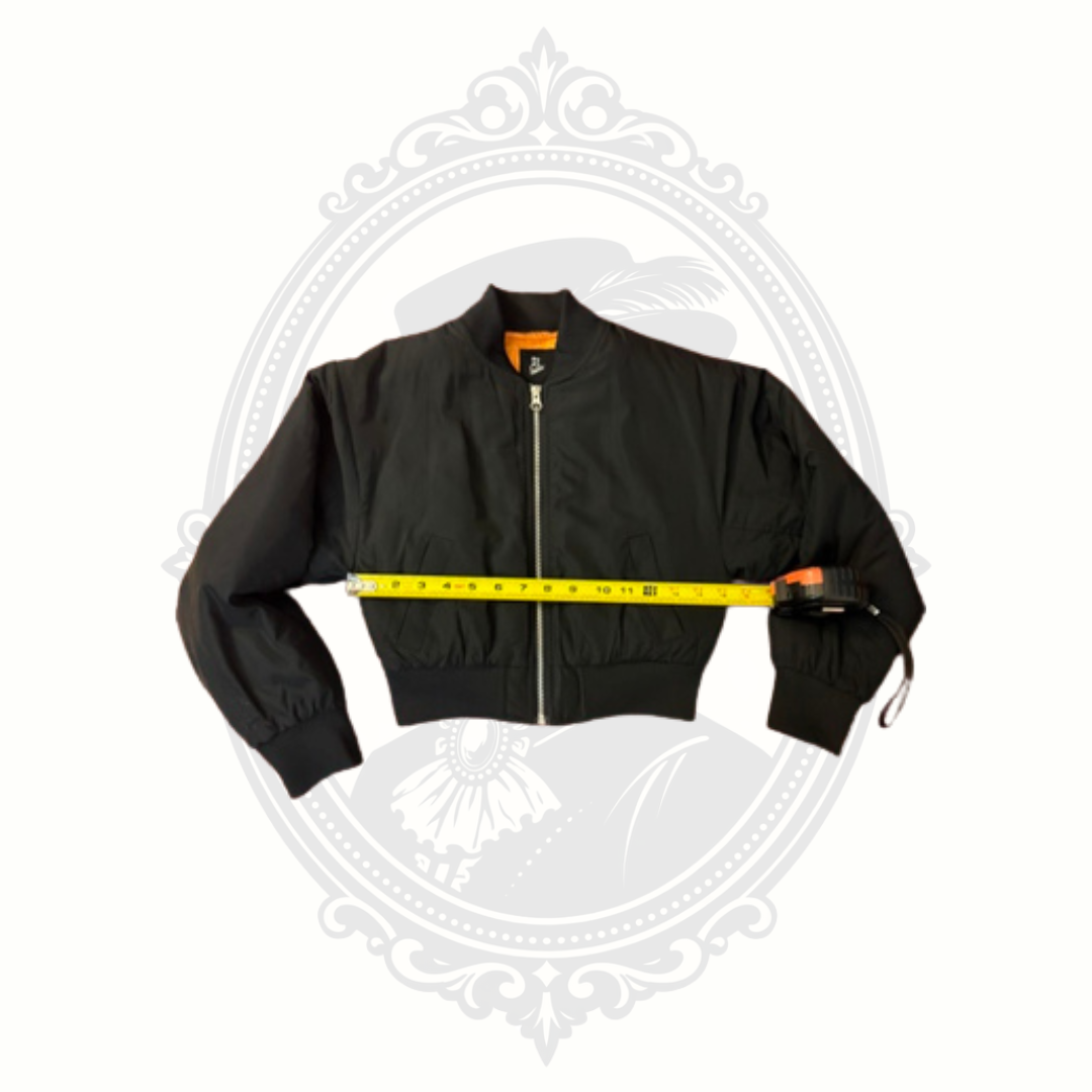 Art Class Kids Black Bomber Jacket Size M (8) NWOT Black with Orange Lining