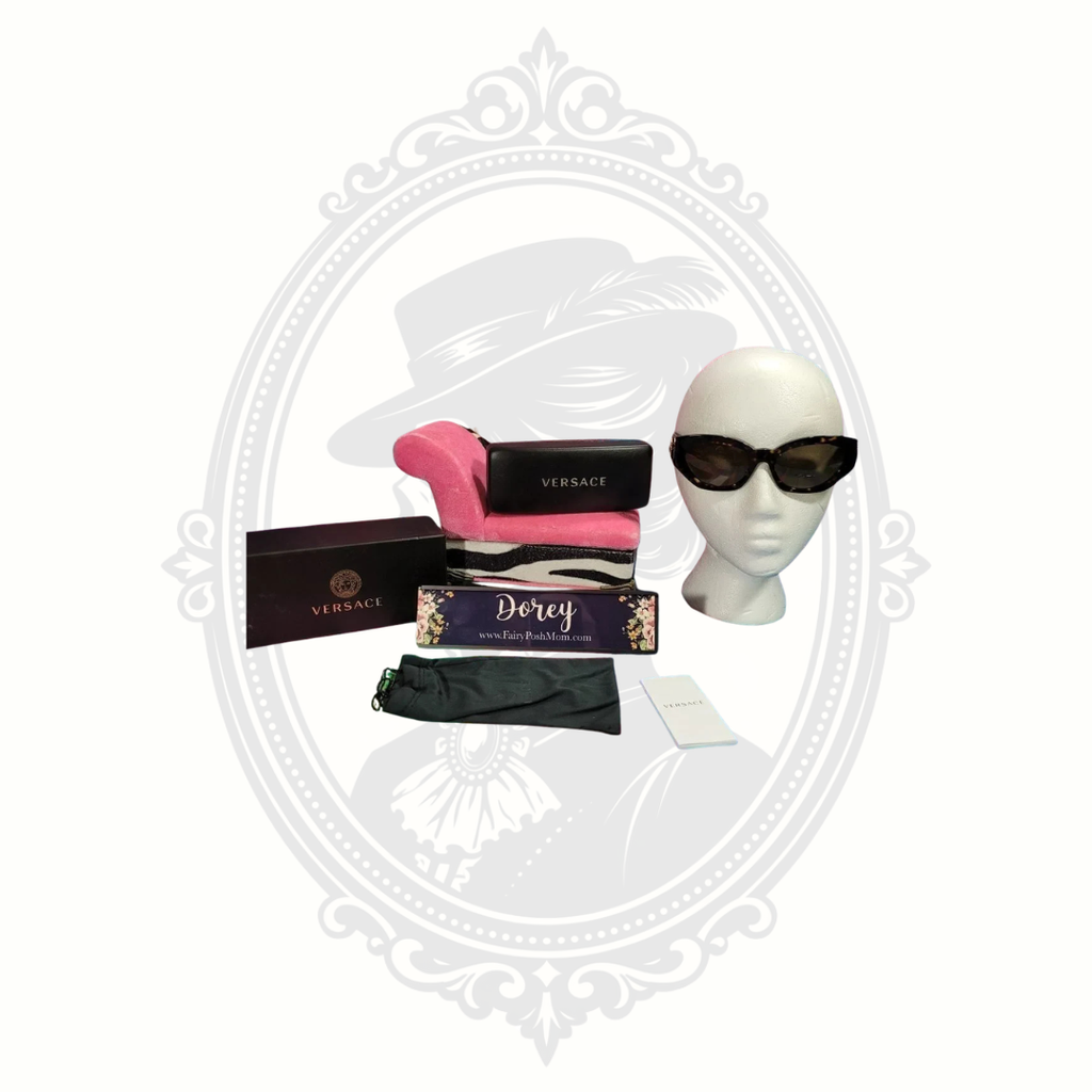 Authentic Versace VE4376B Medusa Crystal Cat Eye Sunglasses – Havana 108/73 – Made in Italy