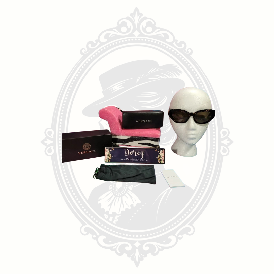 Authentic Versace VE4376B Medusa Crystal Cat Eye Sunglasses – Havana 108/73 – Made in Italy