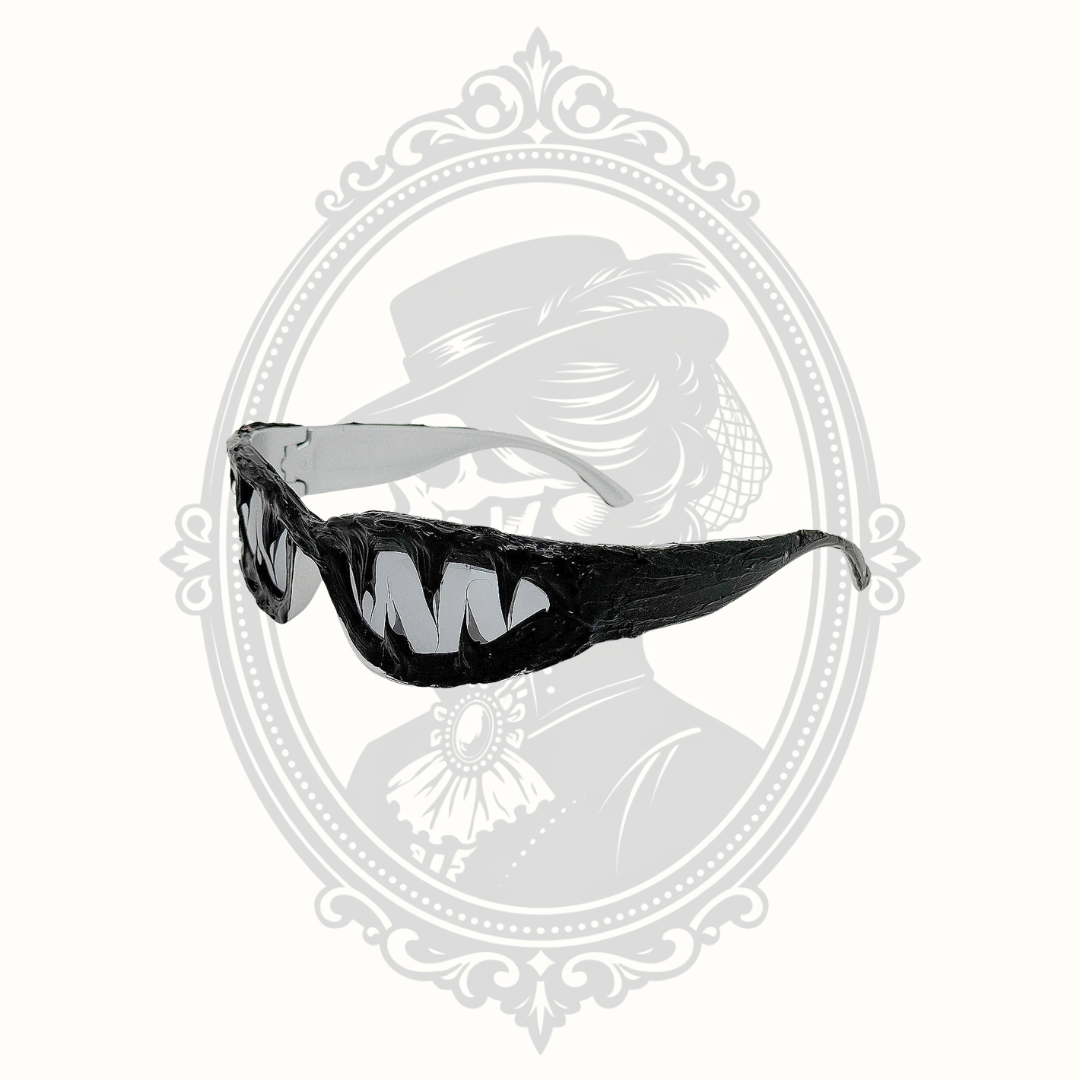 Gothic Dripping Frame Sunglasses – Black with Red Tinted Lenses UV380
