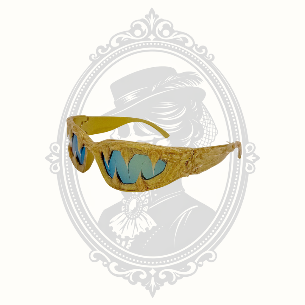 Gothic Dripping Frame Sunglasses – Black with Red Tinted Lenses UV380