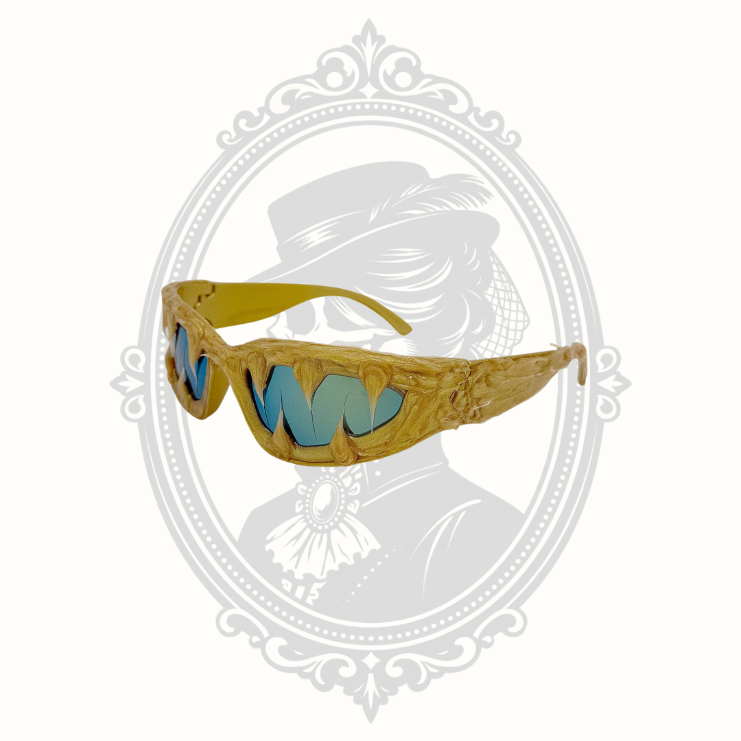 Gothic Dripping Frame Sunglasses – Black with Red Tinted Lenses UV380