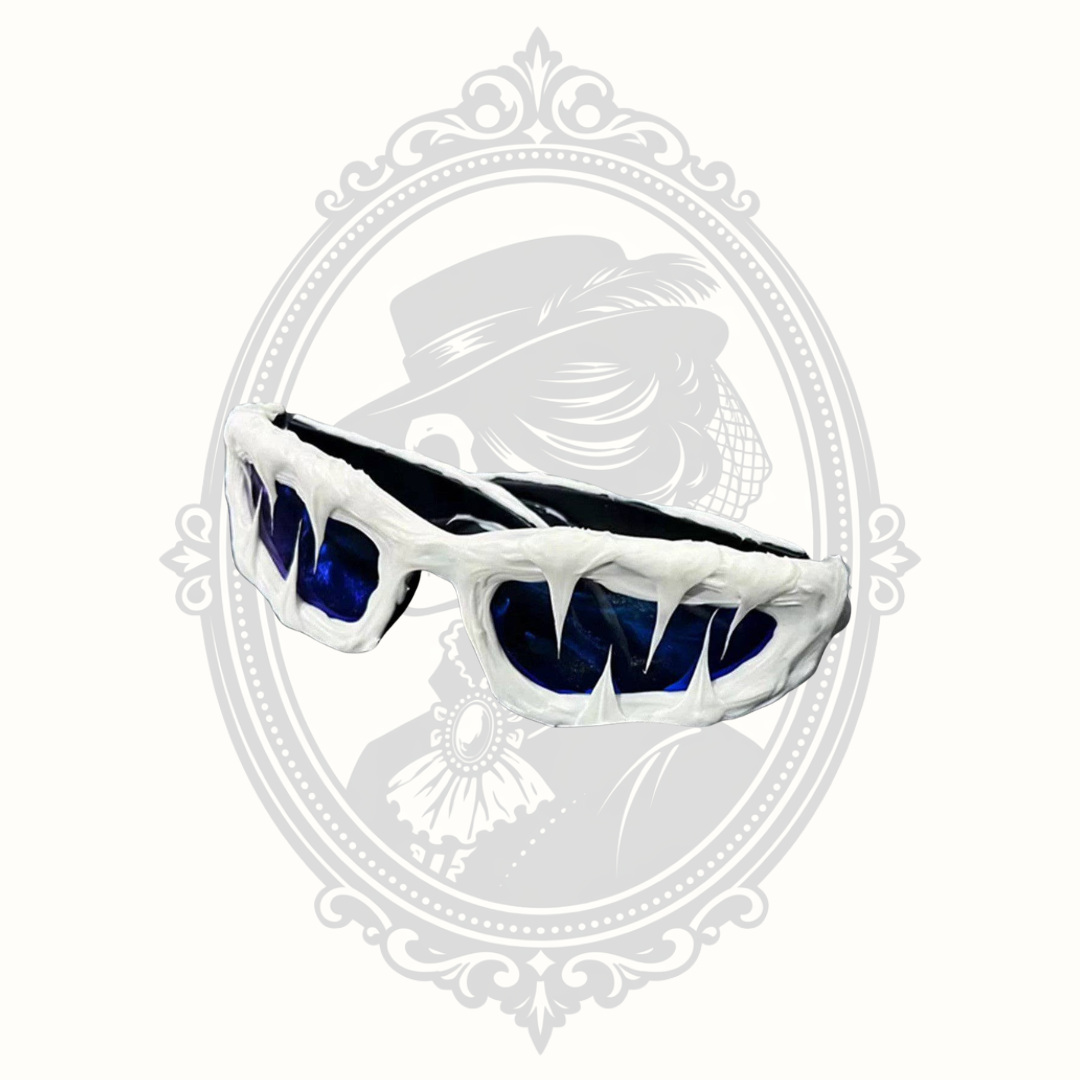 Gothic Dripping Frame Sunglasses – Black with Red Tinted Lenses UV380