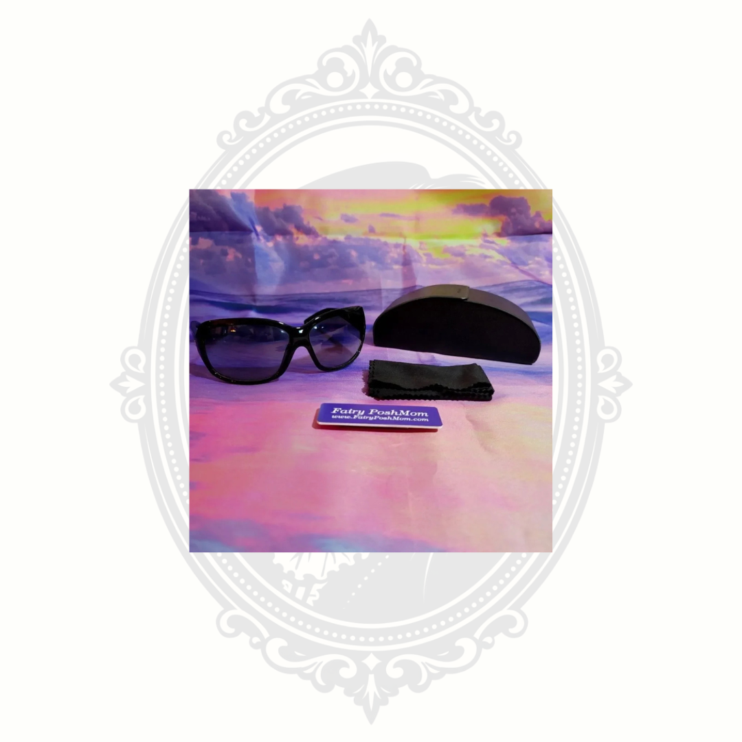 Authentic Prada Black Oversized Sunglasses with Original Case & Cleaning Cloth
