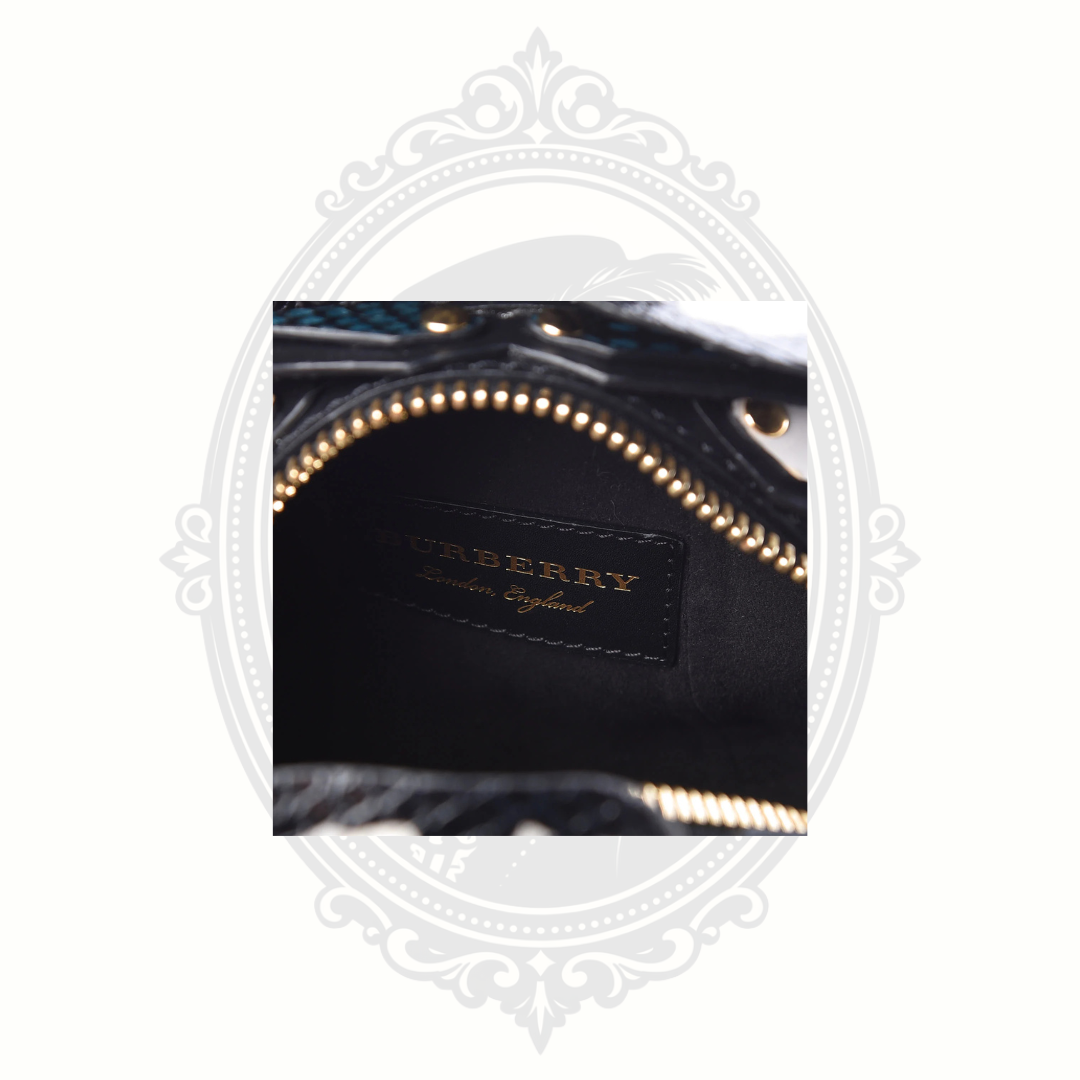Authentic Burberry Snakeskin Pallas Helmet Bag – Black Horse Motif – Certified